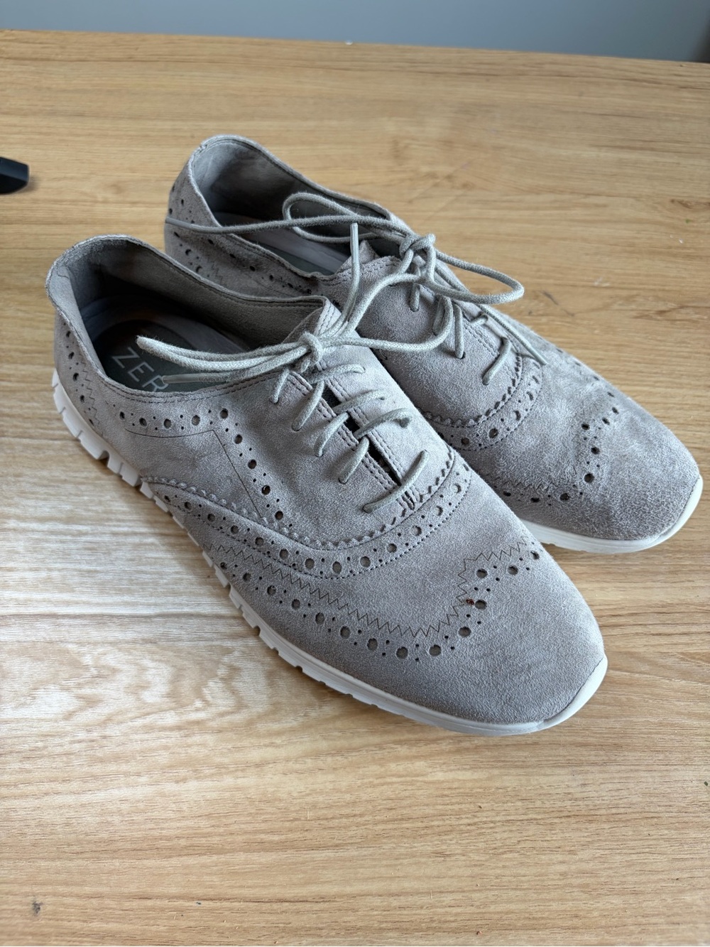 Cole Haan Grey Suede Wingtip Sneakers US 8.5